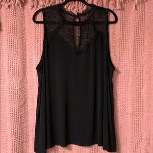 Black Lace High Neck Tank